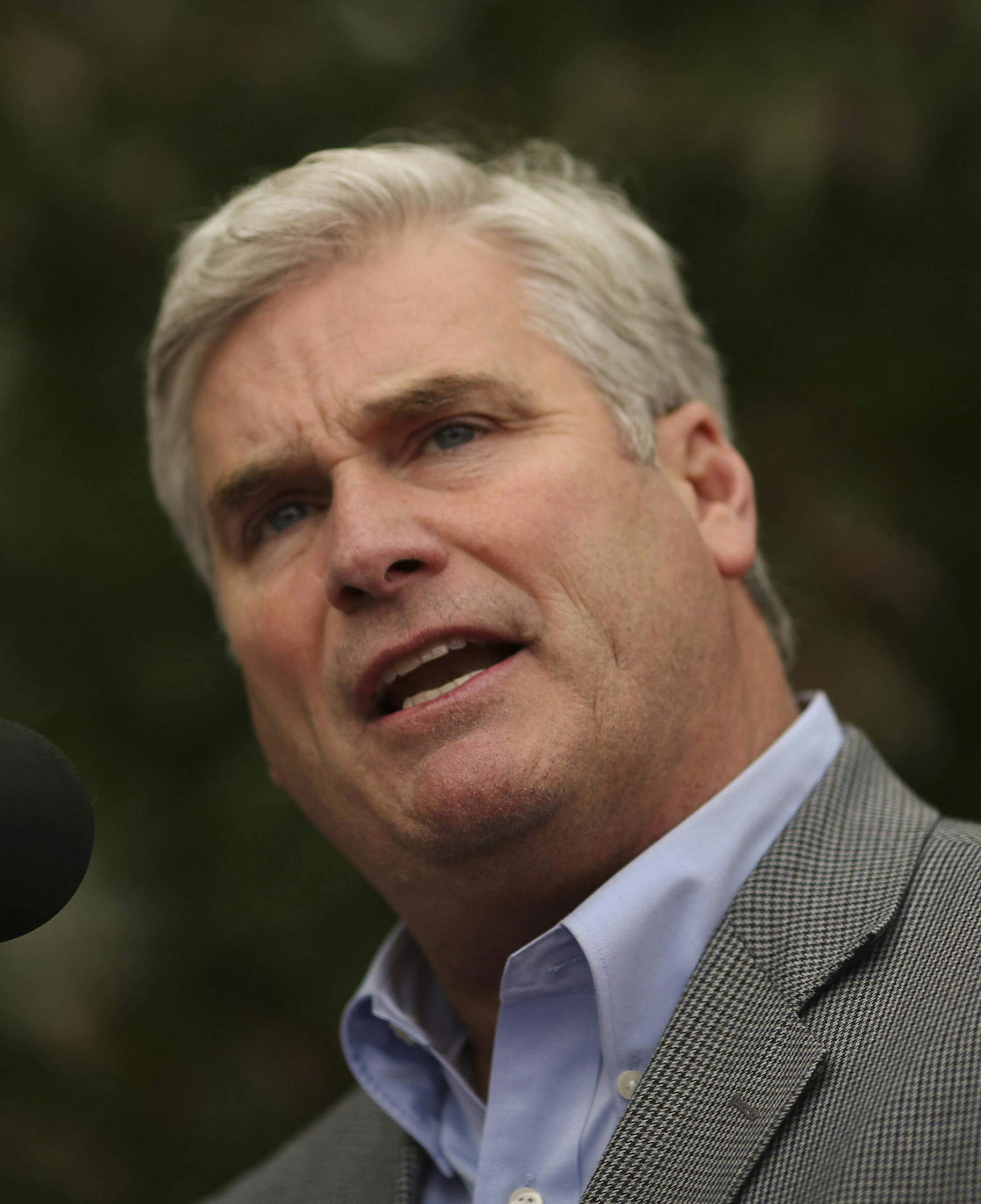 U.S. Rep. Michele Bachmann's decision to not seek re-election lit a frenzy of ambition among Sixth District Republicans. The first to come out blazing is 2010 gubernatorial candidate Tom Emmer. On Wednesday evening Emmer announced his bid for the seat Bachmann will abandon next year. He is the first candidate to announce his campaign but he will not be alone for long. Tom Emmer announced his bid for the Sixth Congressional District seat before a small crowd of supporters at River Front and Lions