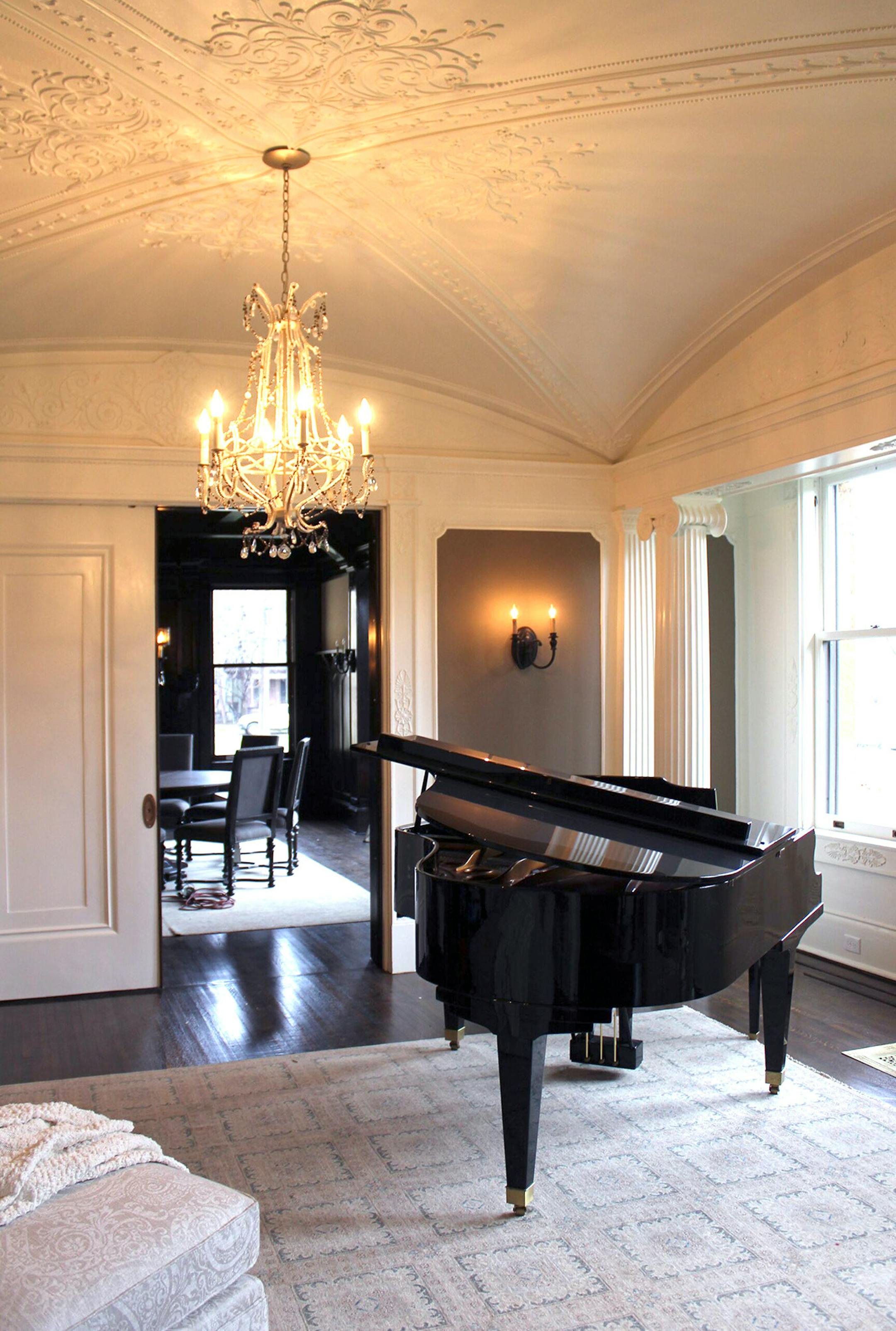 The home is furnished and staged for the tour.