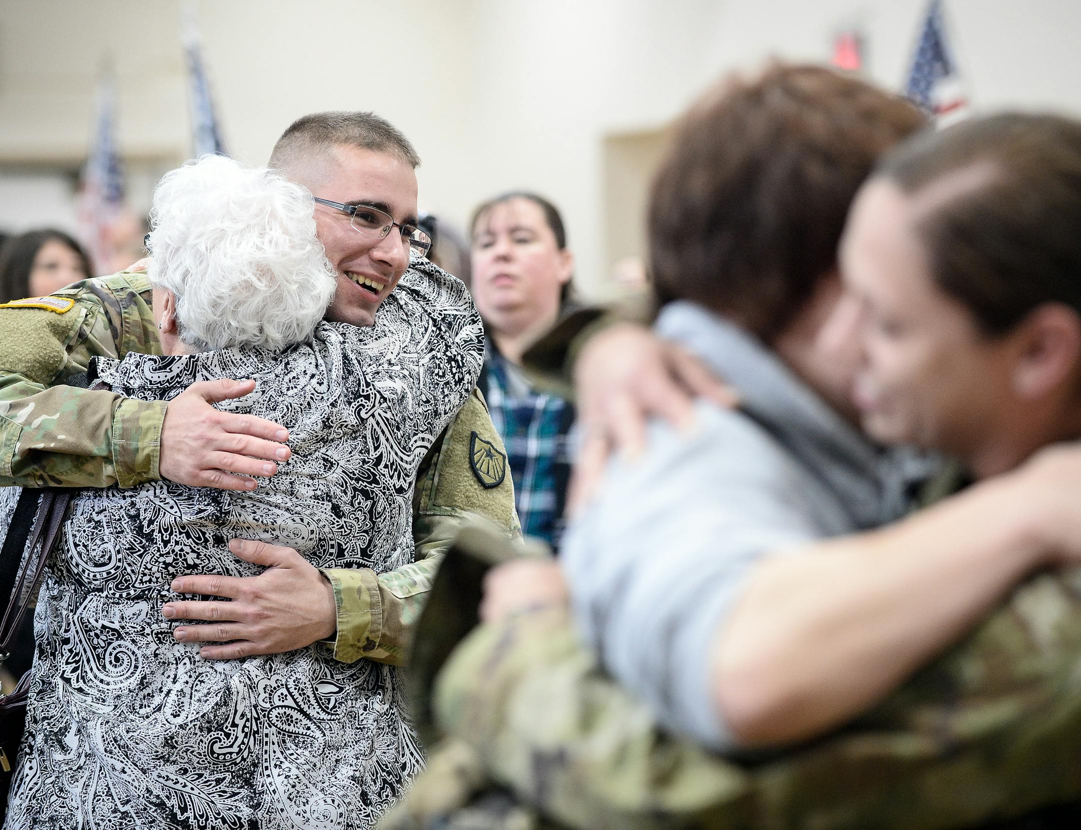 Soldiers with the 257th Military Police Company were greeted by family upon their return to Minnesota following a nine-month deployment at Guantanamo Bay. ] AARON LAVINSKY &#xef; aaron.lavinsky@startribune.com More than 120 soldiers from the 257th Military Police Company returned home from their nine-month deployment Wednesday, Dec. 20, 2017 at the Monticello Community Center in Monticello, Minn. They were greeted by hundreds of family members and friends who were happy to welcome them home in t