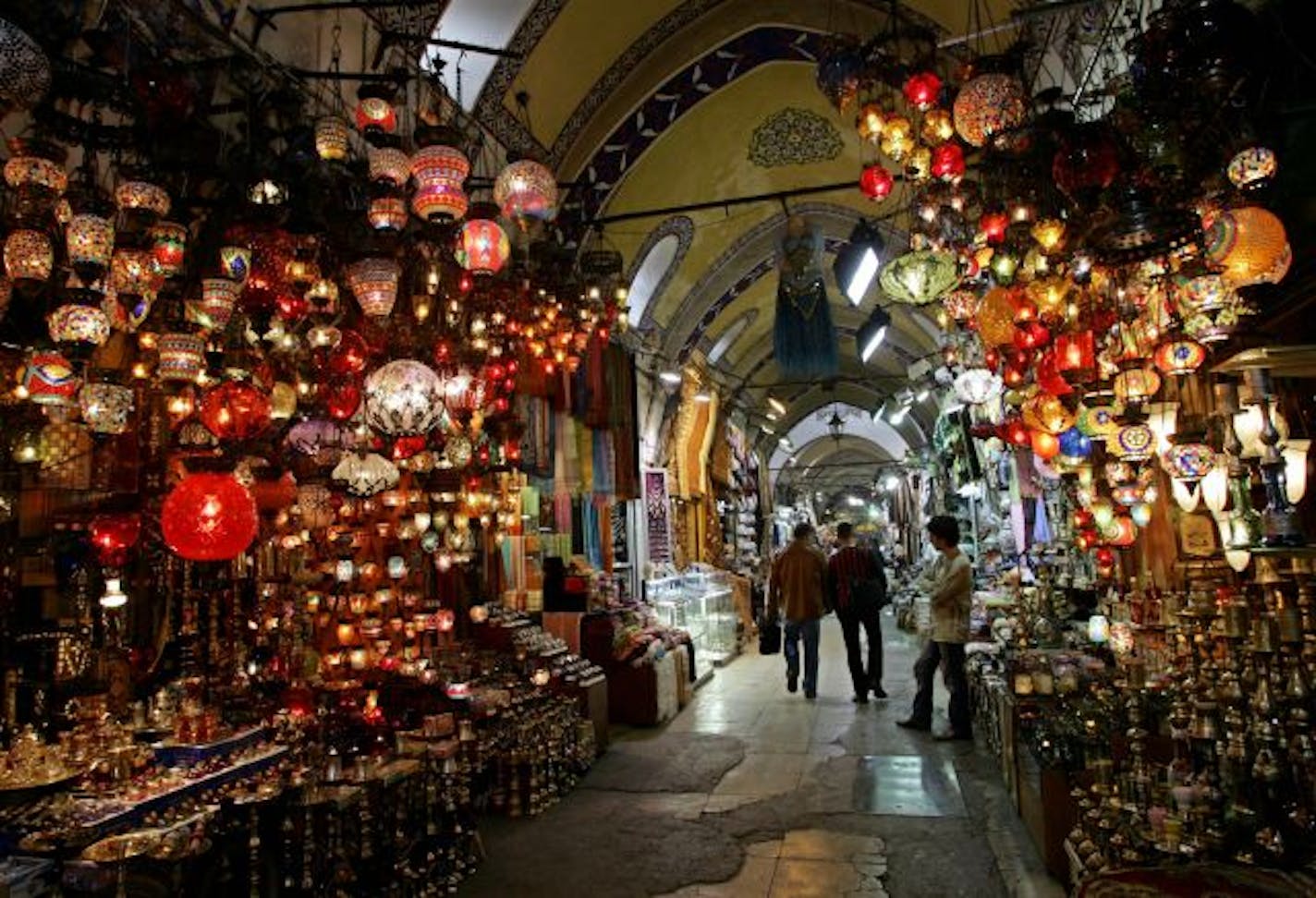 Visitors stroll through the Ottoman era Grand Bazaar in Istanbul, Turkey, Sept. 27, 2005.