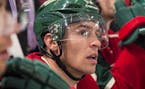 Minnesota Wild left wing Zach Parise (11) sat on the bench during the third period. ] (AARON LAVINSKY/STAR TRIBUNE) aaron.lavinsky@startribune.com The