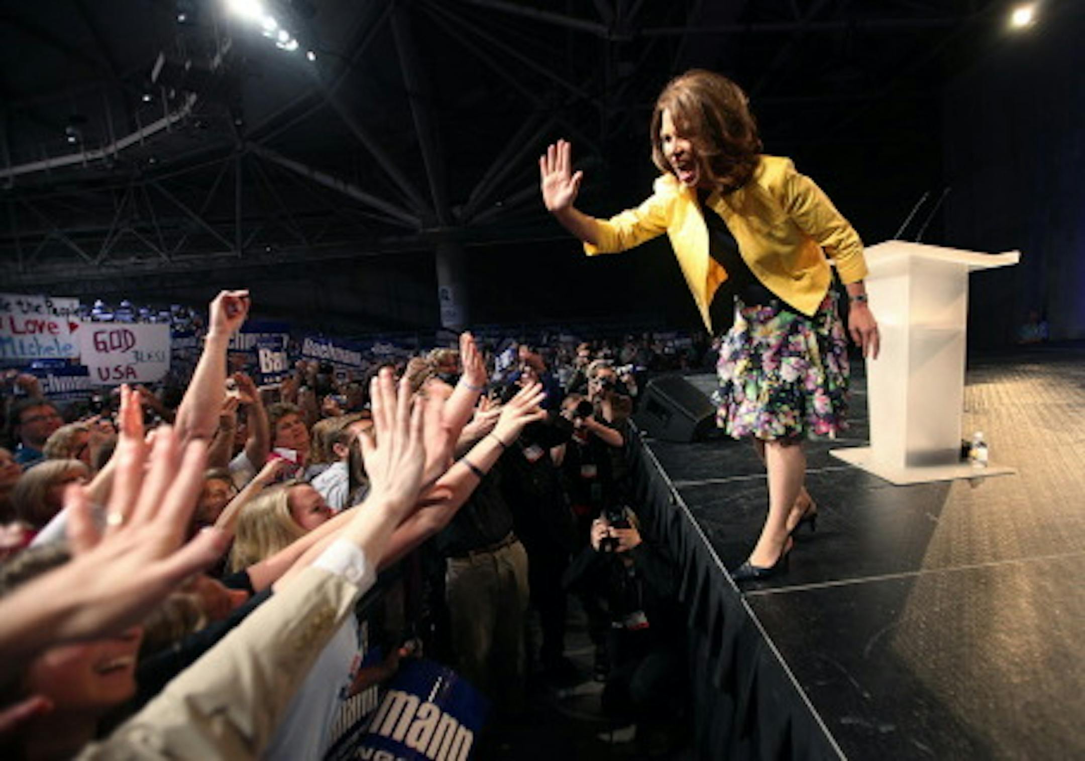 Bachmann at the Minneapolis tea party rally.