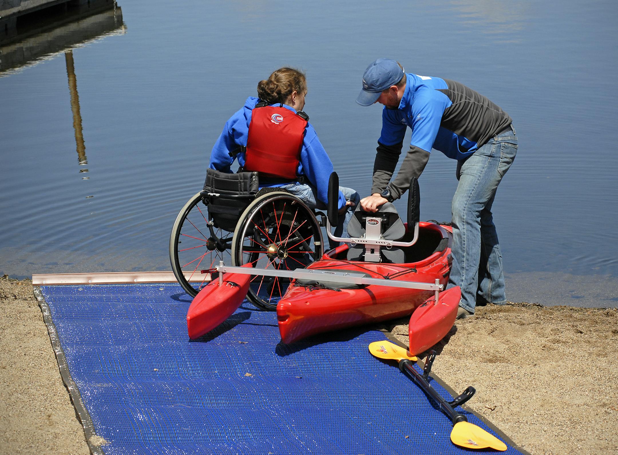 Three Rivers Park District photo by Derek J. Dickinson / Three Rivers Park District holds adaptive sports open houses to encourage people with disabilities to try new activities. The high cost of specialized equipment, like handcycles and adapted kayaks, are a common barrier to would-be athletes without access to a program.