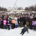 The crowd gathers to listen to speakers during the annual Minnesota Citizens Concerned for Life March for Life at the State Capitol Mall in St. Paul o