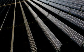 A solar farm in Lennon, Mich.
