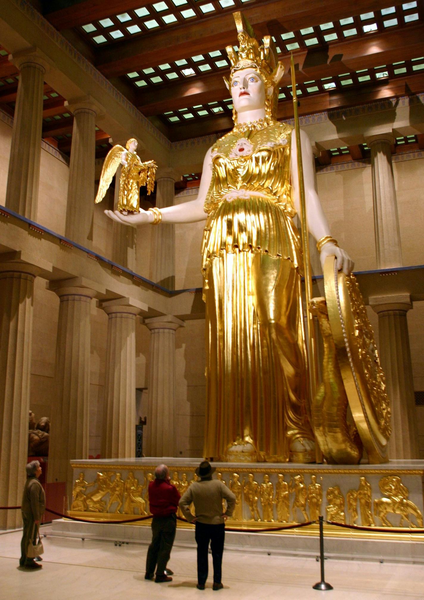 KRT TRAVEL STORY SLUGGED: UST-NASHVILLE KRT PHOTOGRAPH BY TOM UHLENBROCK/ST. LOUIS POST-DISPATCH (February 28) A 42-foot-tall Athena stands in Nashville's full-scale replica of the Parthenon, originally built for Tennessee's centennial exposition in 1897. (cdm) 2005