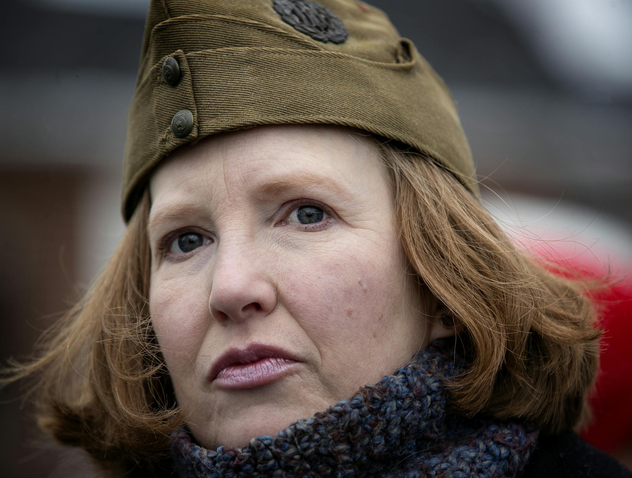 Janet Anderson wore her grandfather's Royal Air Force hat Sunday to a World War I ceremony at Victory Memorial Parkway.