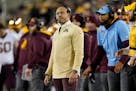 Gophers coach P.J. Fleck watches from the sideline during the second half of Saturday's loss at Iowa.