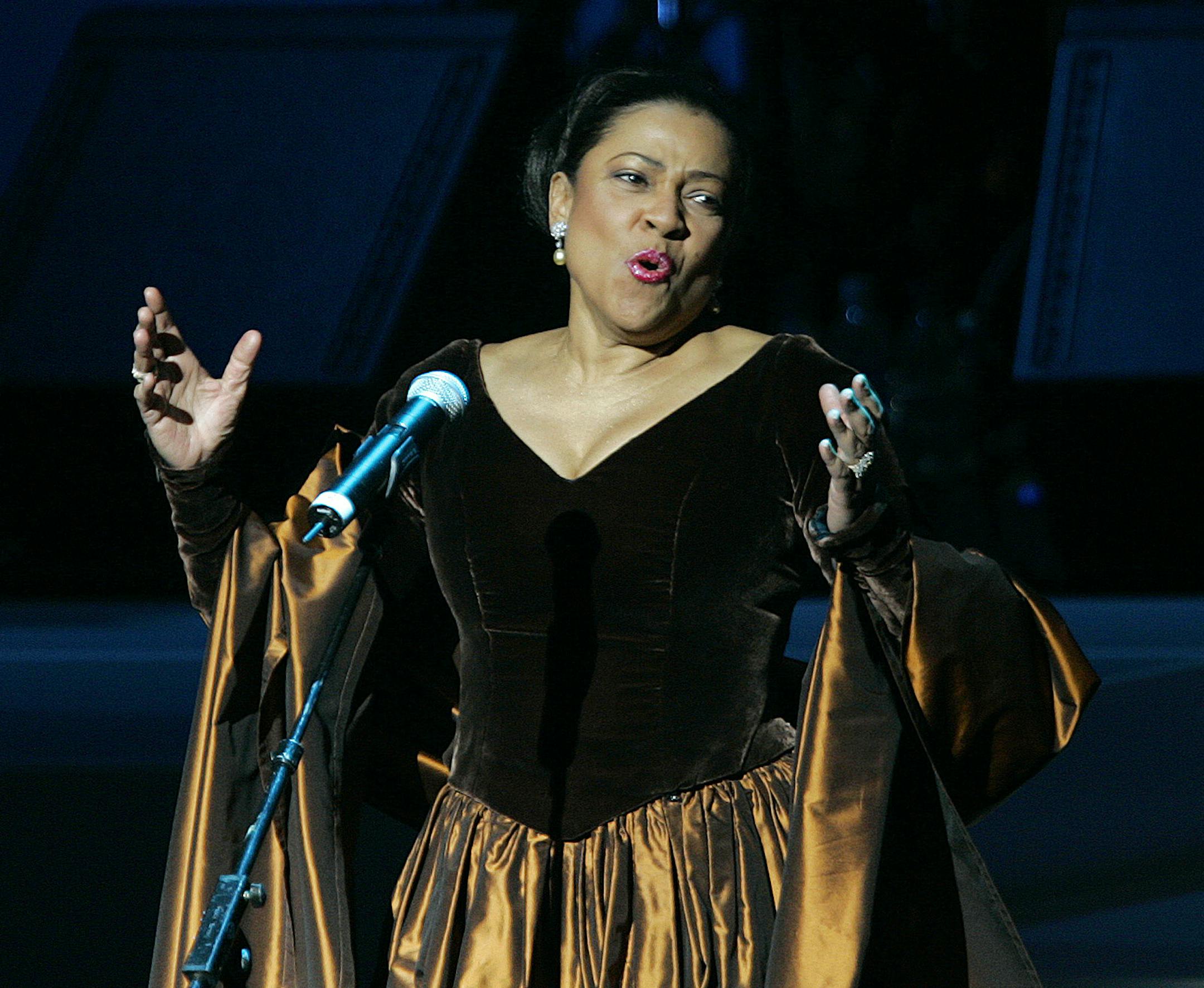Opera star Kathleen Battle performs during the grand opening gala celebration for the Muhammad Ali Center, Saturday, Nov. 19, 2005, in Louisville, Ky.