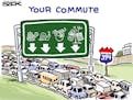Sack cartoon: Your commute