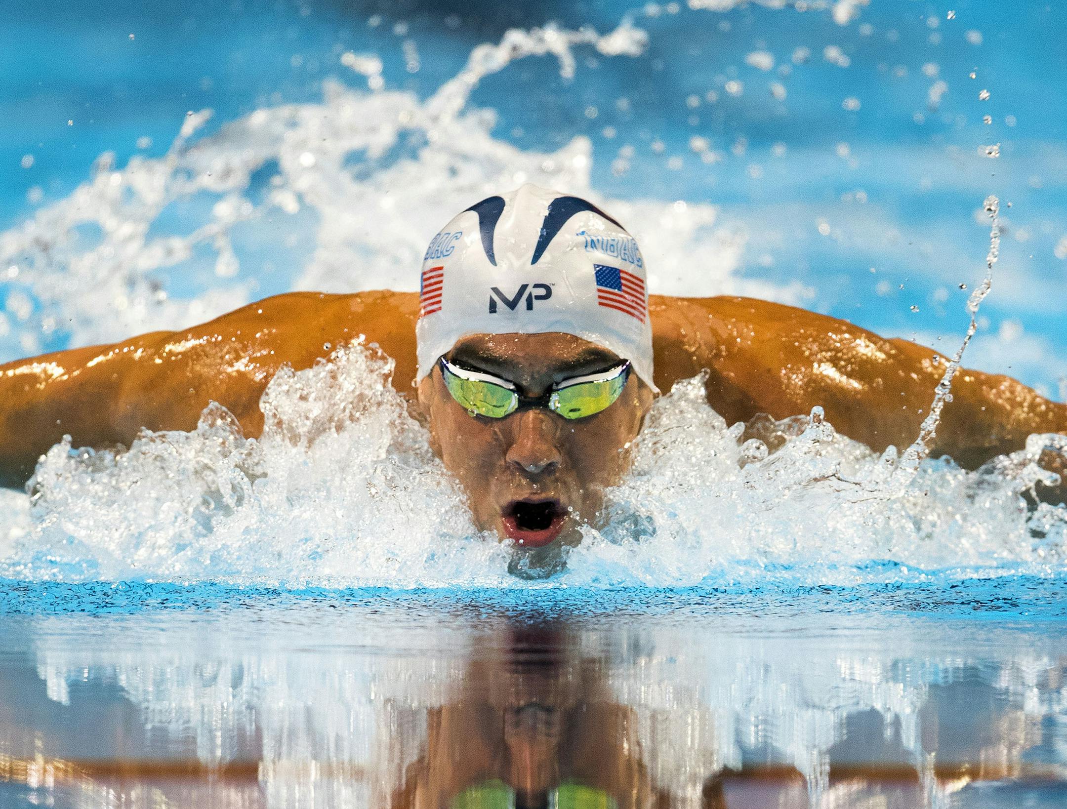 Michael Phelps swims to a first-place finish in the men’s 200-meter butterfly final during the U.S. Olympic swimming trials at the CenturyLink Center in Omaha, Neb., June 29, 2016. (Doug Mills/The New York Times)