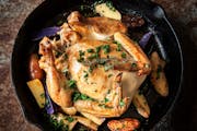Roast chicken and a simple yet show-stopping meal. Recipe by Beth Dooley, photo by Mette Nielsen, Special to the Star Tribune.