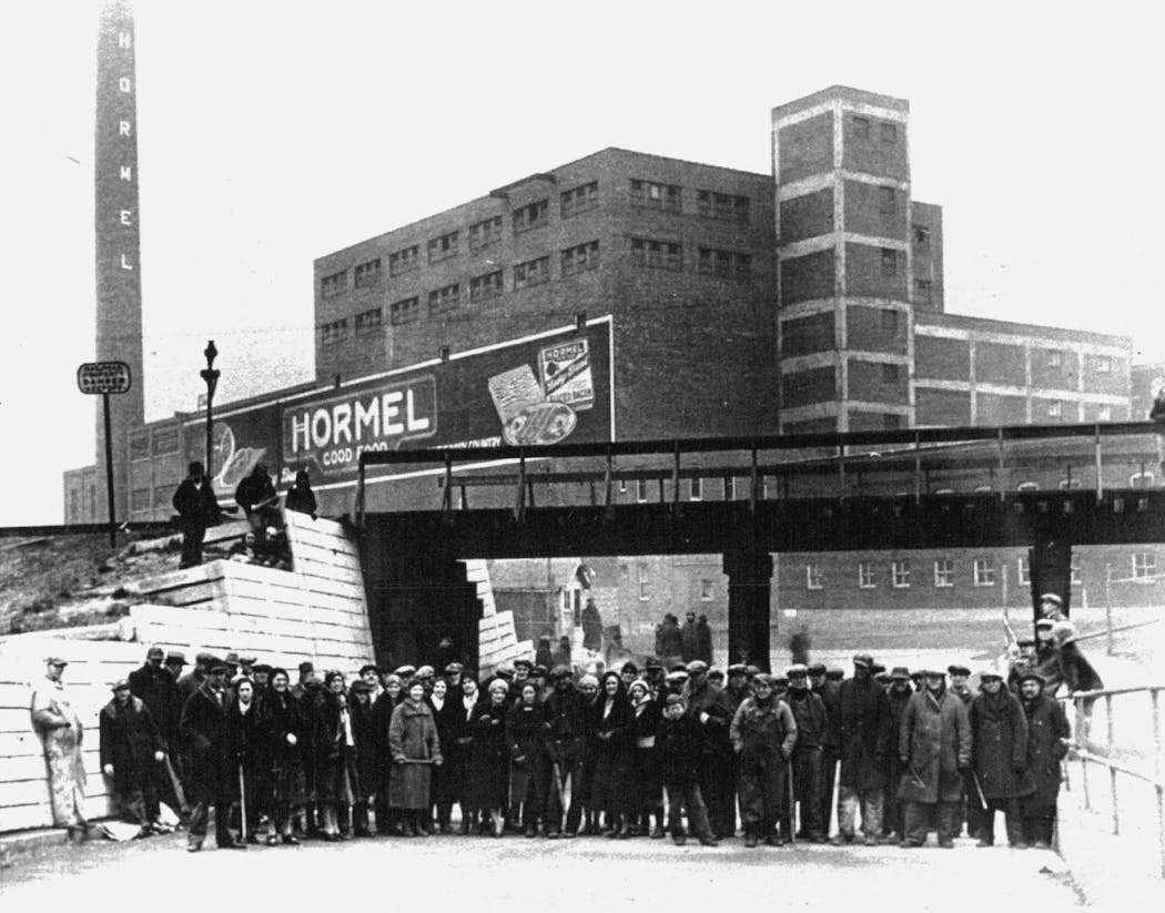 Hormel workers on strike in 1933.