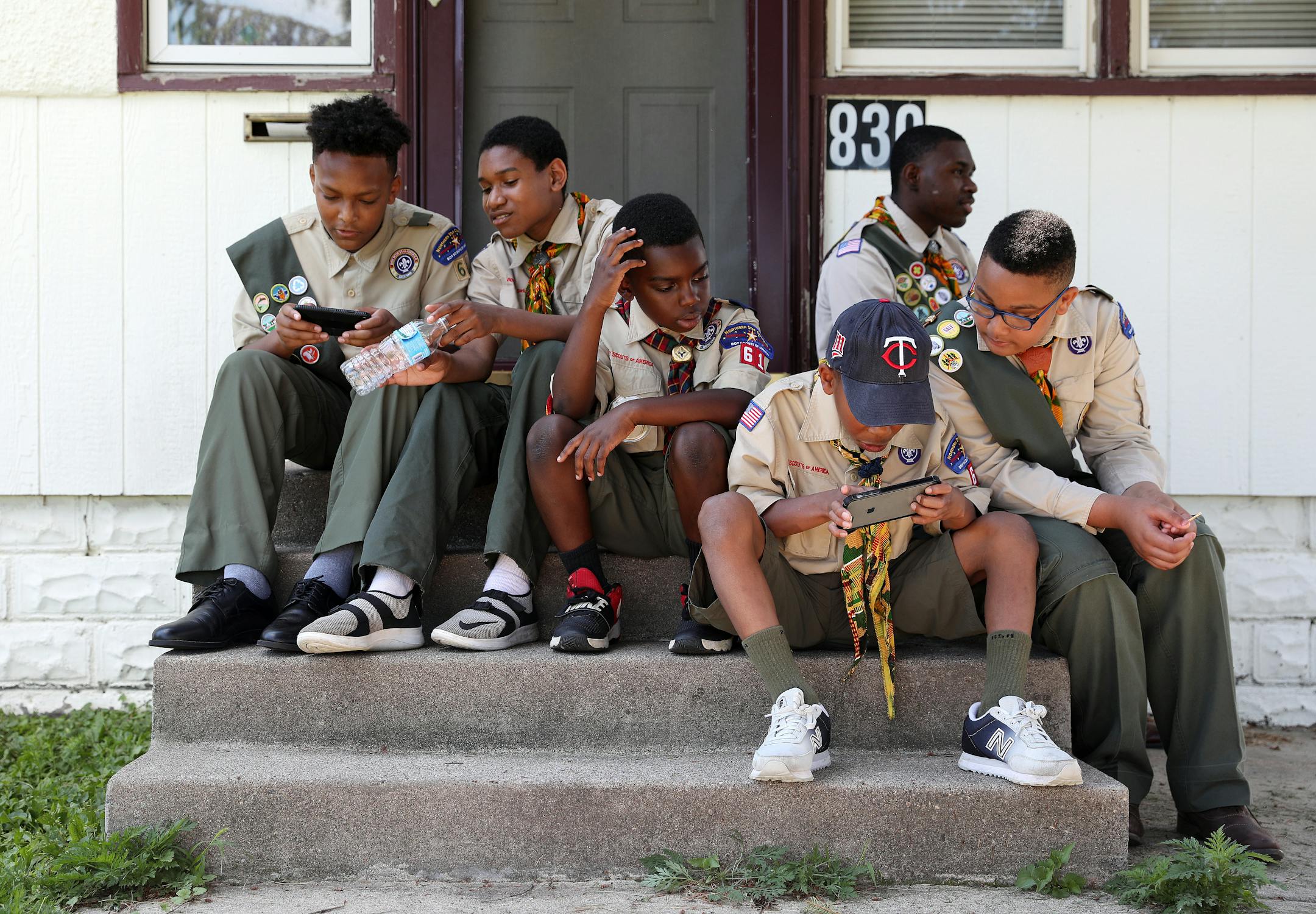 Pilgrim Baptist Boy Scout Troop and Pack #61, sat together nearby after taking park in the presentation of the flag and the Pledge of Allegiance during the grand opening ceremony. ] ANTHONY SOUFFLE • anthony.souffle@startribune.com