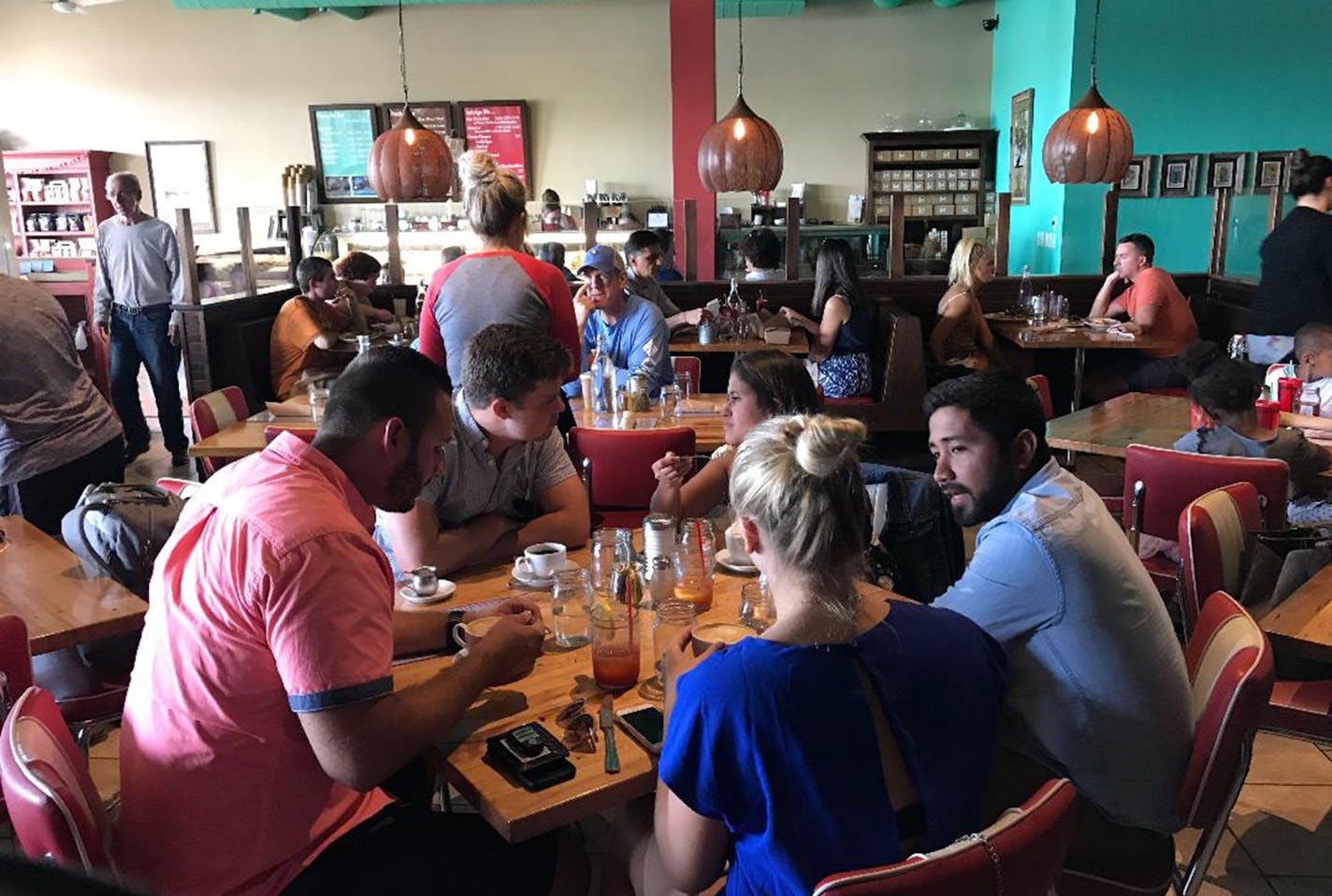 SAP Brunch, Brown Bag & Bakery is sort of a contemporary take on a retro diner ? quirky and cheerful with a breakfast bar and a bakery case. (Michael Austin/Chicago Tribune/TNS)