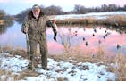 Bud Grant, shown at age 90, hunting ducks along the North Platte River in western Nebraska.