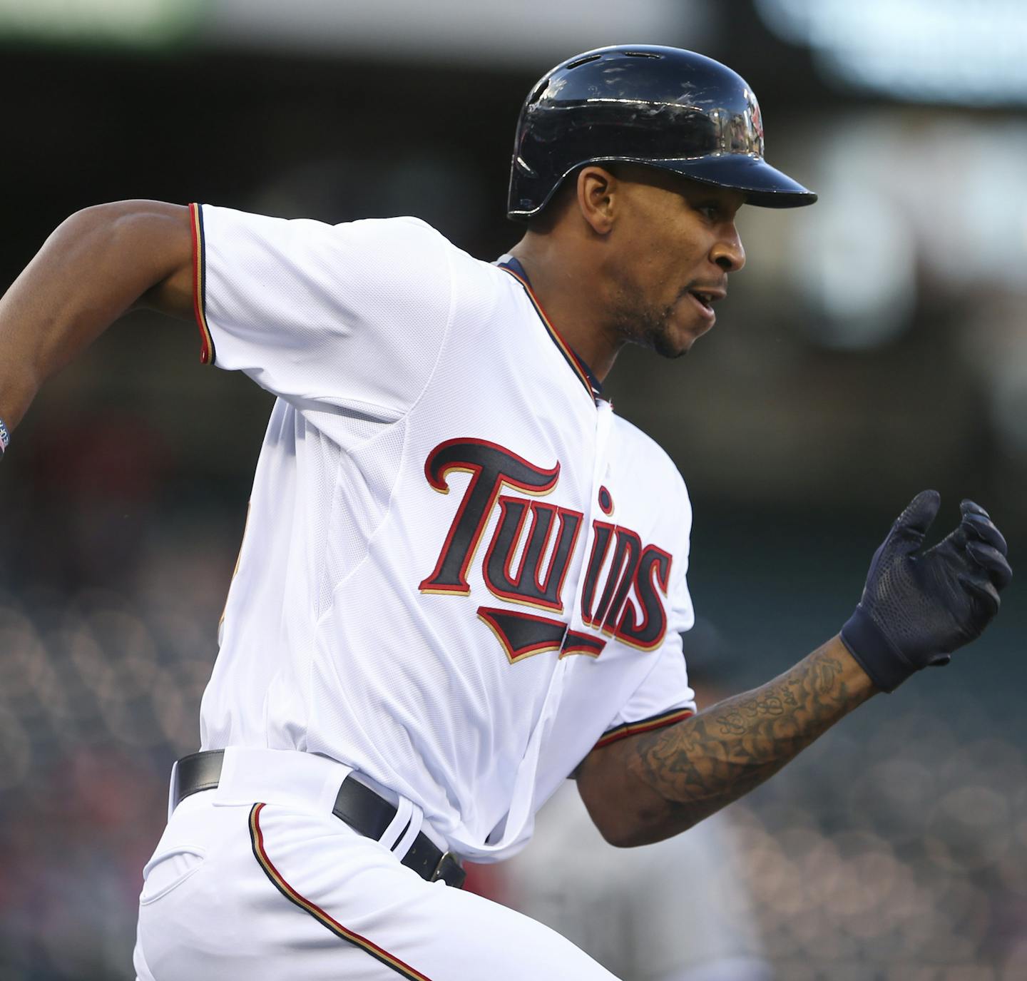 Minnesota Twins center fielder Byron Buxton motored to first after his leadoff double Monday.