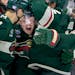 Mason Shaw, center, celebrated with Wild teammates after scoring Nov. 1 against Montreal.