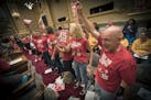 Supporters of the $15 minimum wage increase celebrated after it was passed by City Council at City Hall, Friday, June 30, 2017 in Minneapolis, MN. ] E