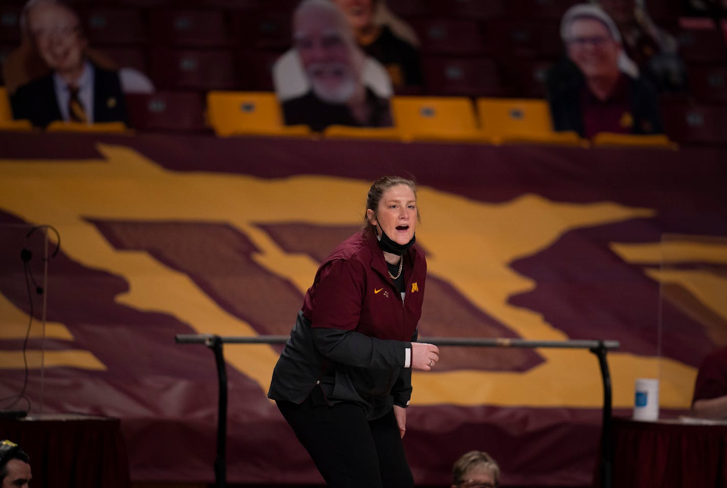 Gophers coach Lindsay Whalen shouted instructions to players during a game last month.