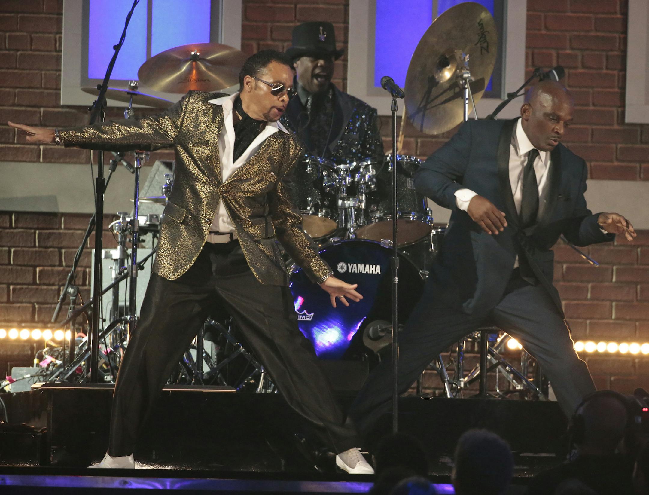 Morris Day and the Time with Jerome perform in a tribute to Prince during the 59th Annual Grammy Awards at Staples Center in Los Angeles on Sunday, Feb. 12, 2017. (Robert Gauthier/Los Angeles Times/TNS)