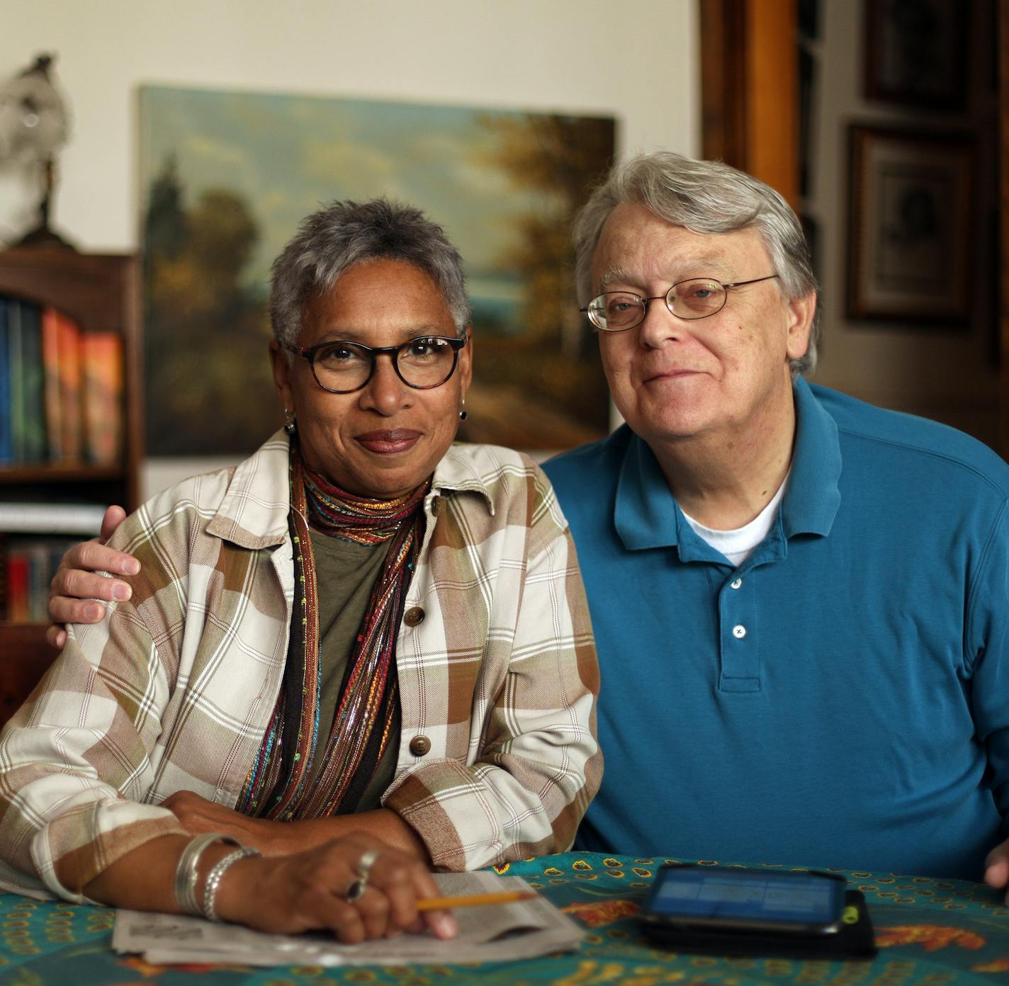 Peggie and Richard Carlson sat for a portrait at their home. ] ANTHONY SOUFFLE &#xef; anthony.souffle@startribune.com "Loving Minnesota," a profile of five older interracial couples on the 50th anniversary of Virginia vs. Loving which decriminalized miscegenation.