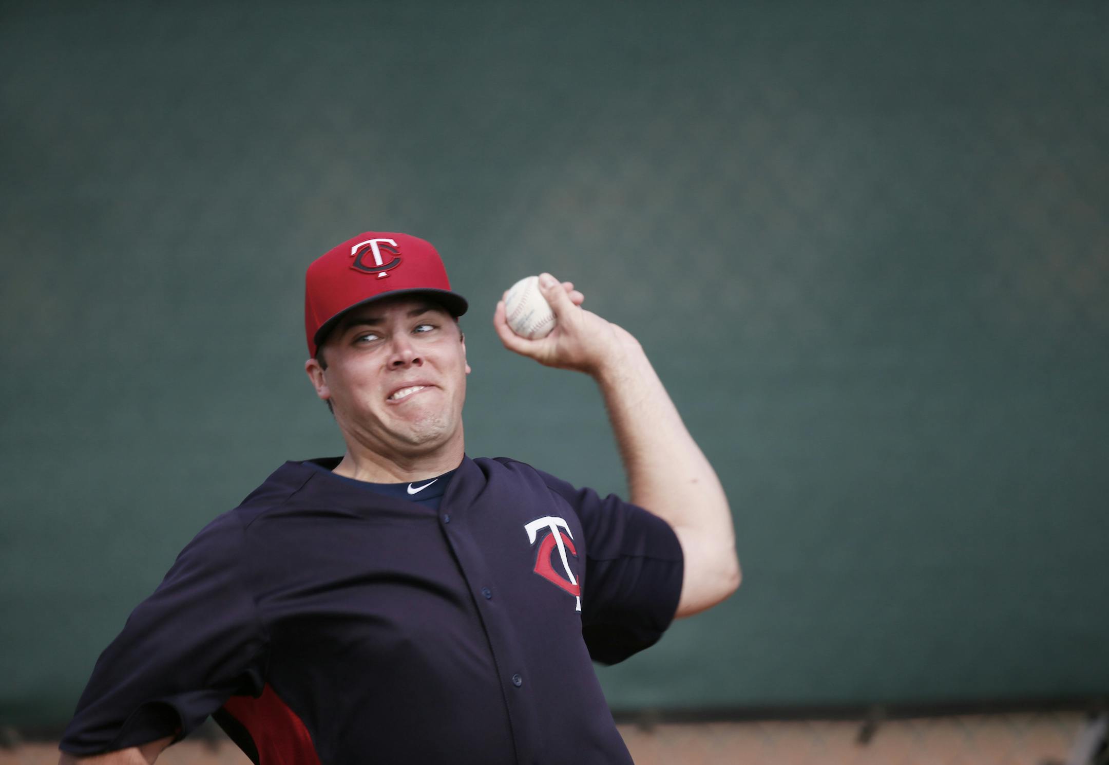 Twins pitcher Caleb Thielbar pitched during practice Friday Feb.22, 2013 at Lee County Sports Complex in Fort Myers, FL.] JERRY HOLT • jerry.holt@startribune.com
