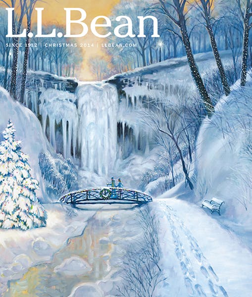 A fanciful view of Minnehaha Falls by Tom Foty for L.L.Bean.