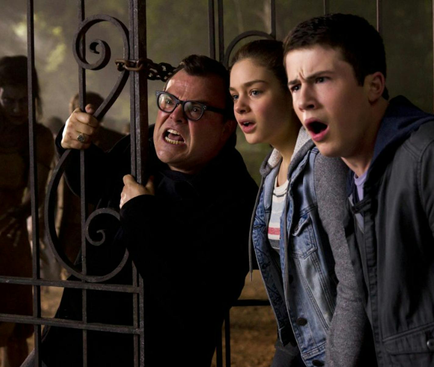 Jack Black, Odeya Rush and Dylan Minnette in "Goosebumps." (Hopper Stone/TNS) ORG XMIT: 1174913