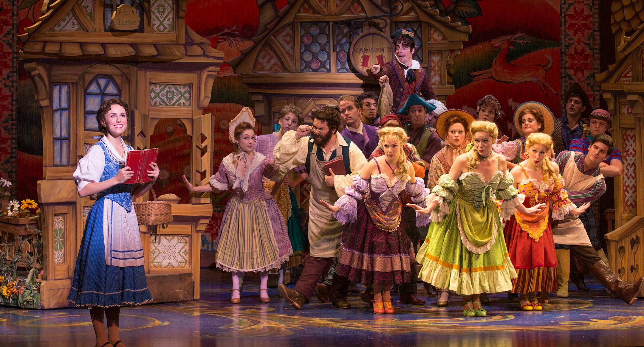 Jillian Butterfield as Belle and the cast of "Disneyís Beauty and the Beast." Photo credit: Matthew Murphy