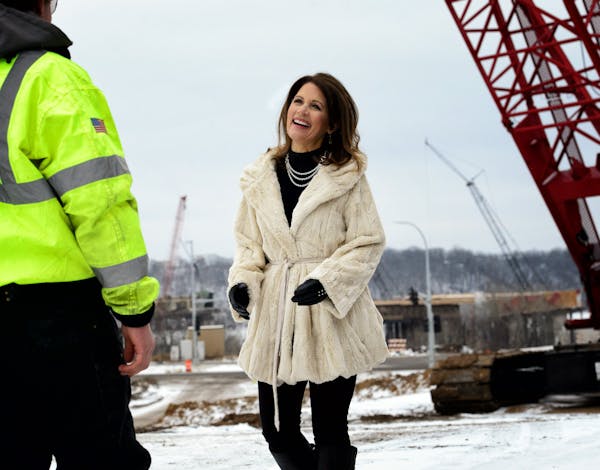 Rep. Michele Bachmann toured the construction site of the bridge over the St. Croix River. She called it her biggest legislative accomplishment and sa
