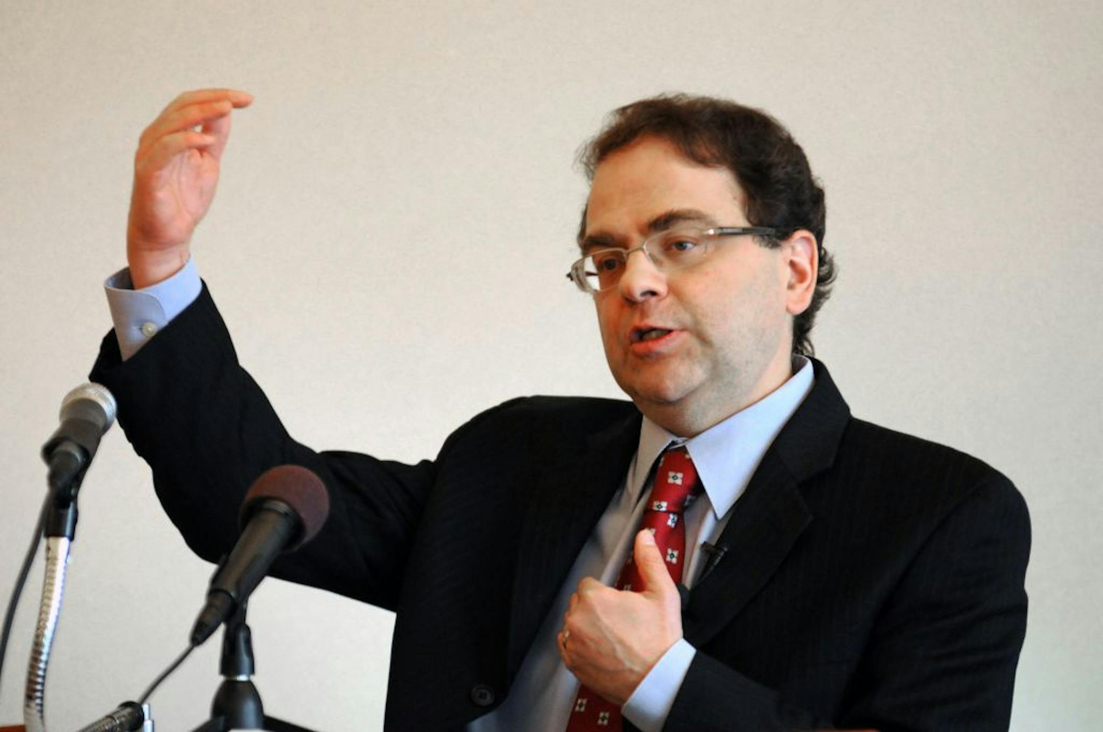 President of the Federal Reserve Bank of Minneapolis Narayana Kocherlakota gave a briefing on Minnesota and the national economy at the Federal Reserve Bank of Minneapolis on Tuesday morning February 14, 2012.