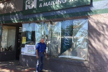 Warren Kapsner, owner of Rapid Graphics & Mailing, said new windows, signage and paint will help freshen up his store's exterior on Central Avenue.