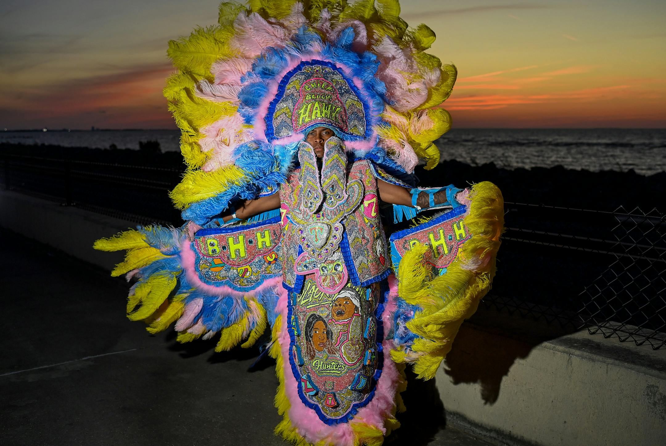 Terrance Williams Jr., big chief of the Black Hawk Hunters, poses for a portrait on April 26. MUST CREDIT: Washington Post photo by Joshua Lott