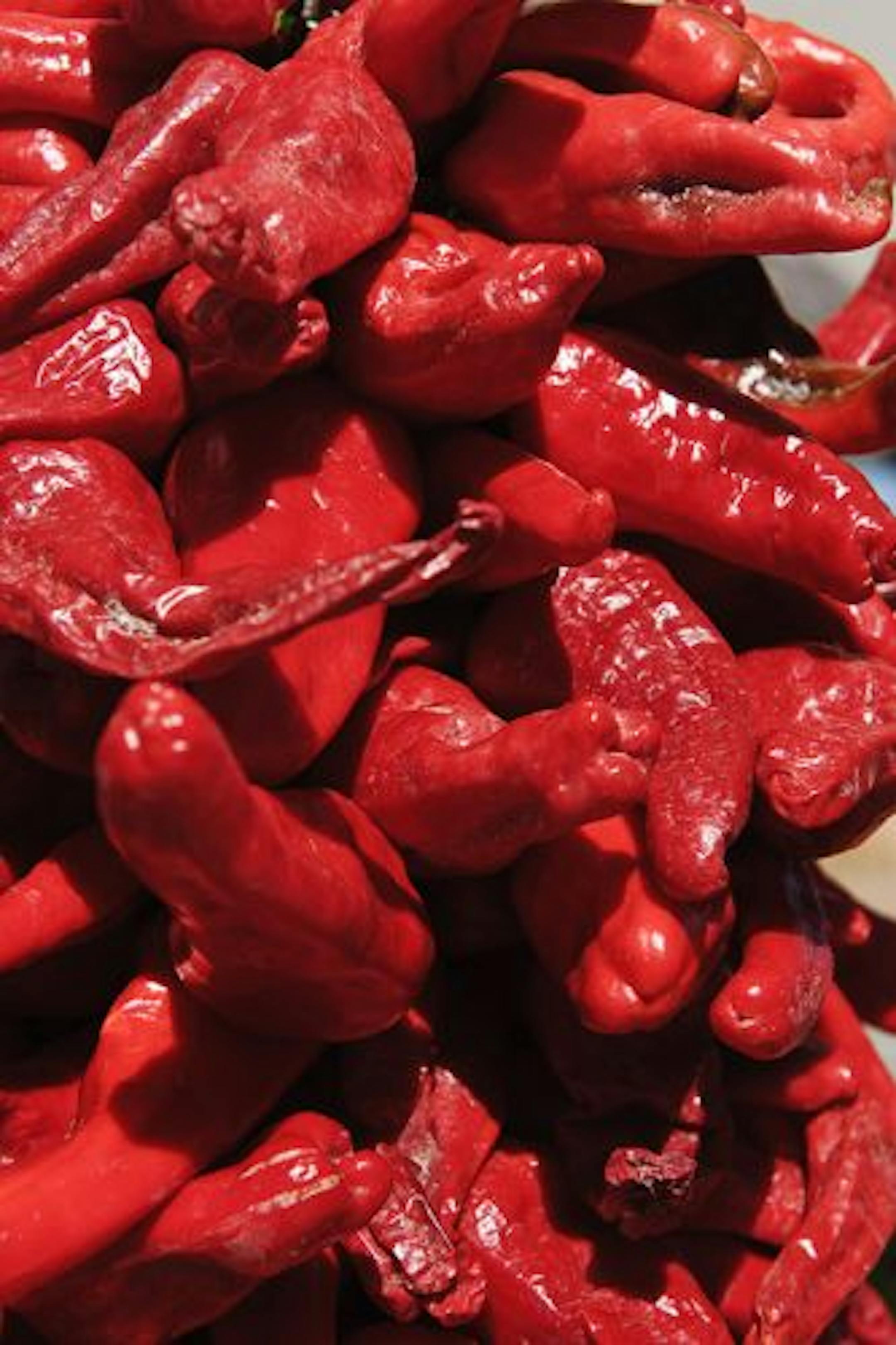 A ristra of dried chiles.