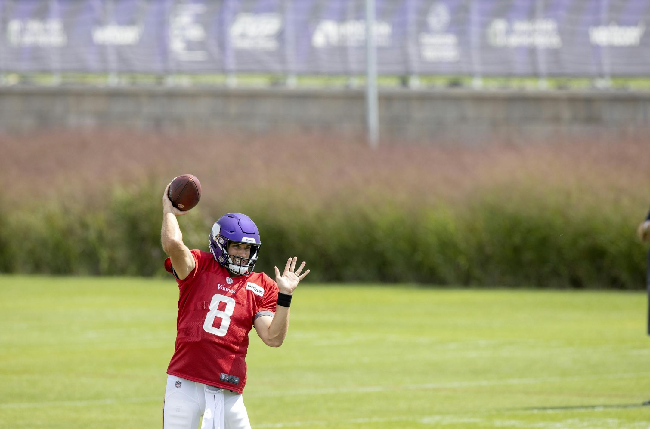 Minnesota Vikings quarterback Kirk Cousins (8) during practice.