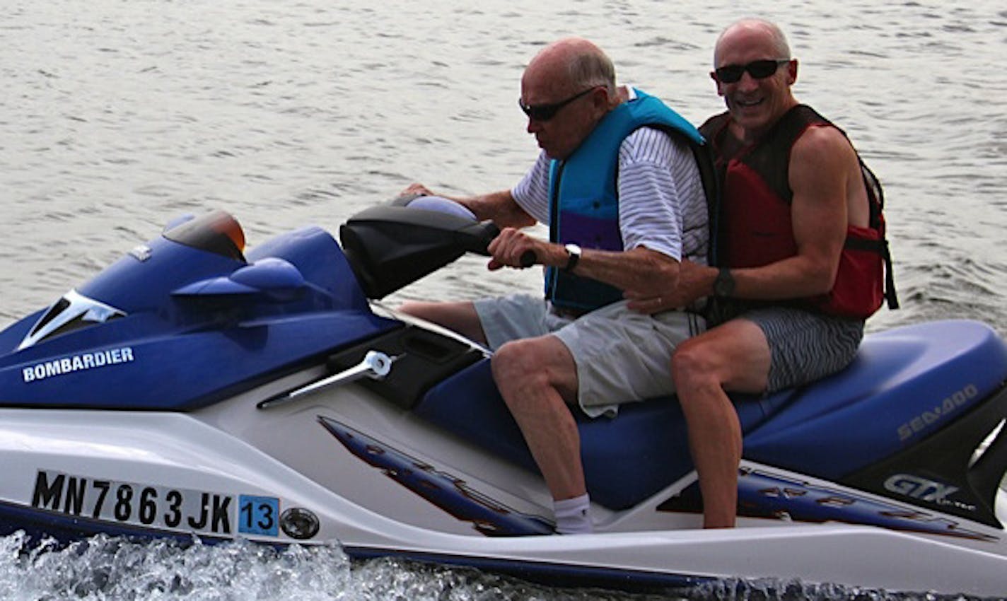 At age 91, he drove a water scooter for the first time.