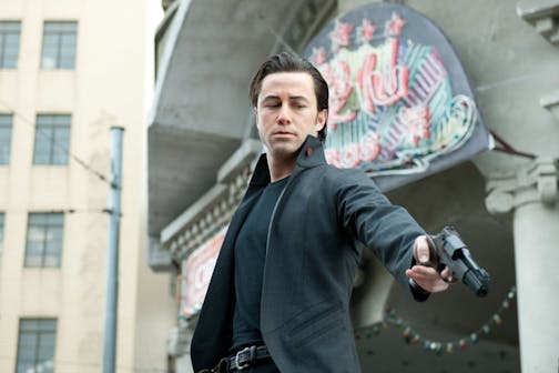 This film image released by Sony Pictures shows Joseph Gordon-Levitt in a scene from the action thriller "Looper."