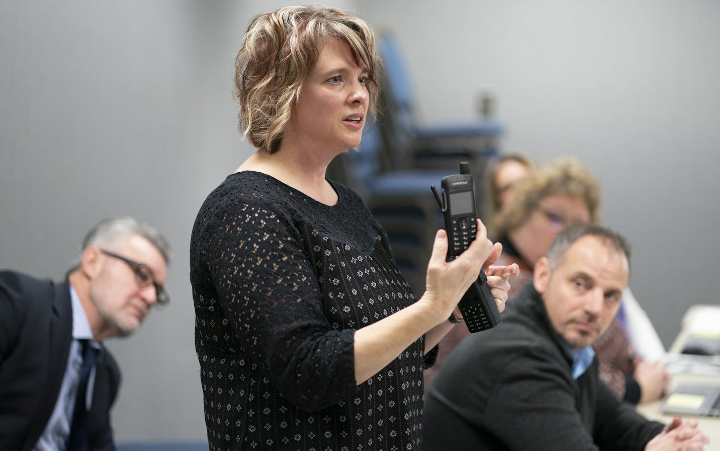 Chandra Kreyer, emergency management coordinator for Anoka-Hennepin Schools showed school principals at the district's headquarters new radios they will get to help in a crisis situation.] Jerry Holt &#x2022; Jerry.Holt@startribune.com In the wake of the latest school shooting, this time in California, parents are feeling anxious about what their schools are doing to make sure students are prepared in the event of a school shooter. Chandra Kreyer, emergency management coordinator for Anoka-Henne