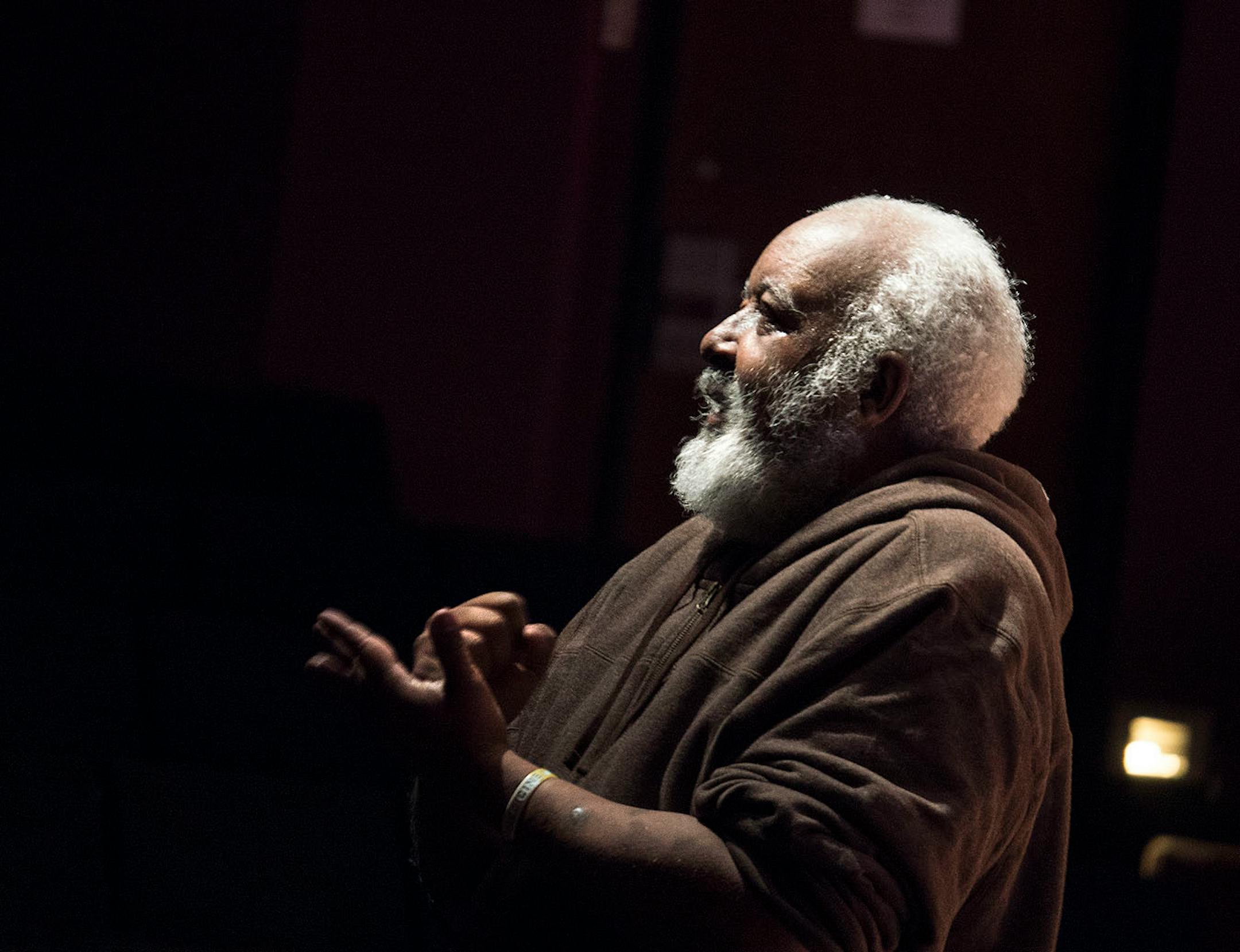 Director Marion McClinton gave lighting direction during a dress rehearsal at the History Theatre.