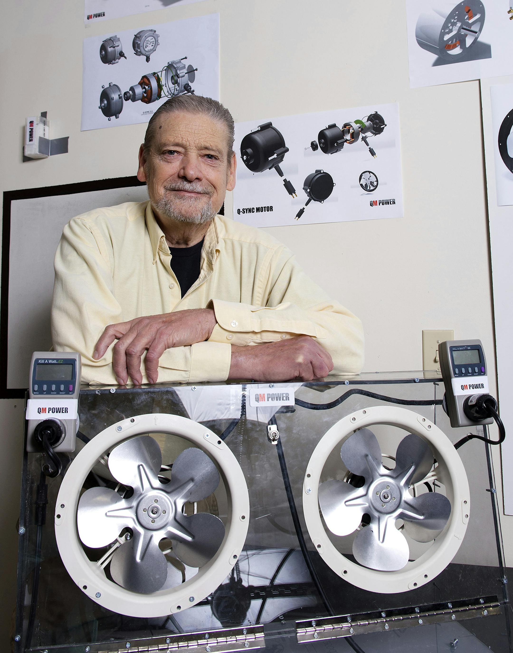 Joe Flynn, co-founder and chief technology officer of QM Power, calls the Q-Sync motor "one of the coolest things" he's ever designed. (Joe Ledford/Kansas City Star/TNS) ORG XMIT: 1174525