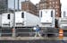 FILE -- A temporary morgue outside the medical examiner's office in New York, April 9, 2020. This spring, death rates rivaled those seen during the co