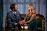 "The Bachelor," Joey Graziadei, and Minnesota-raised contestant Daisy Kent talk ahead of a rose ceremony during Monday night's episode.