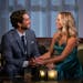 "The Bachelor," Joey Graziadei, and Minnesota-raised contestant Daisy Kent talk ahead of a rose ceremony during Monday night's episode.
