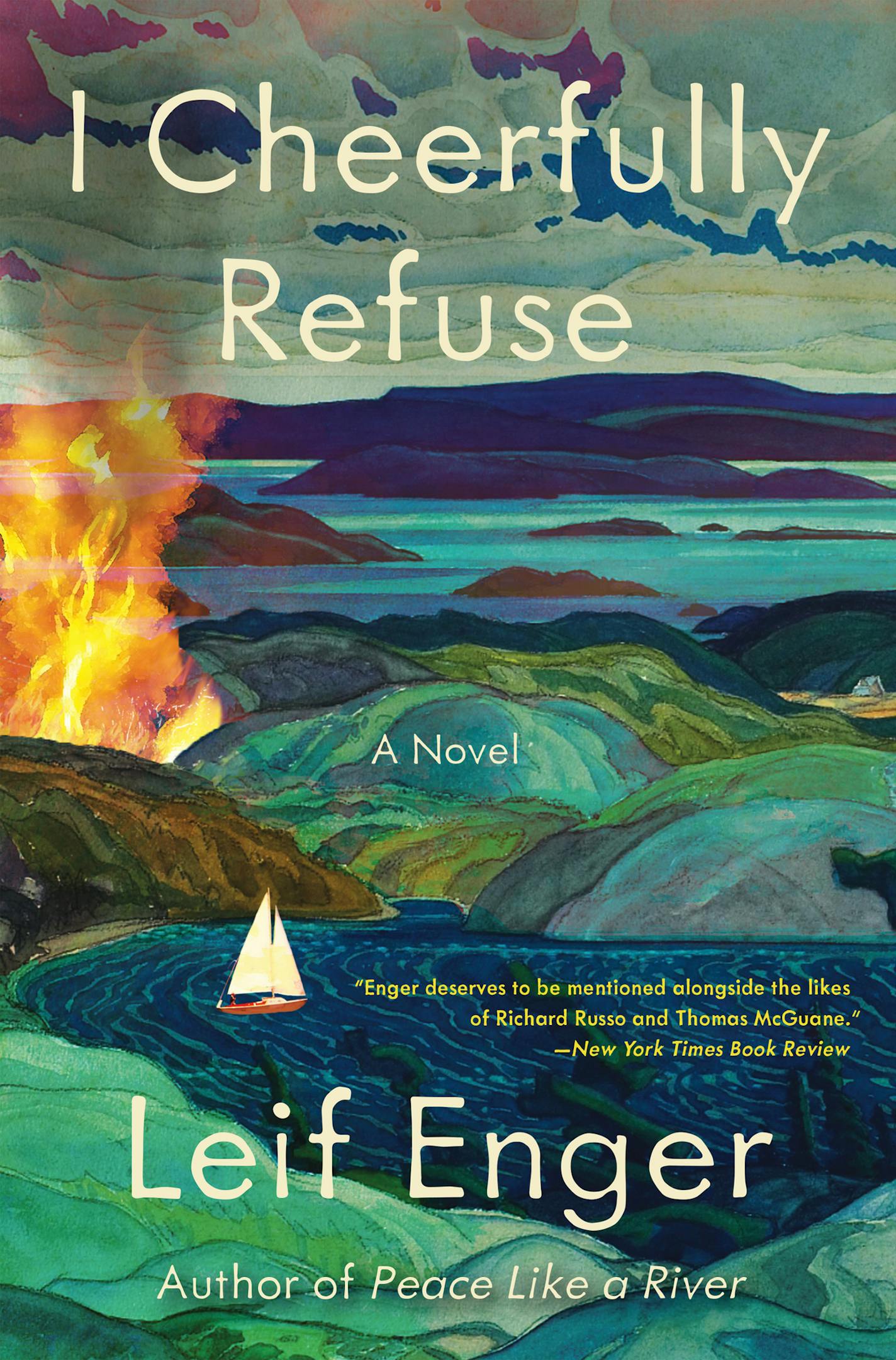 cover of "I Cheerfully Refuse," a painting of a sailboat on Lake Superior