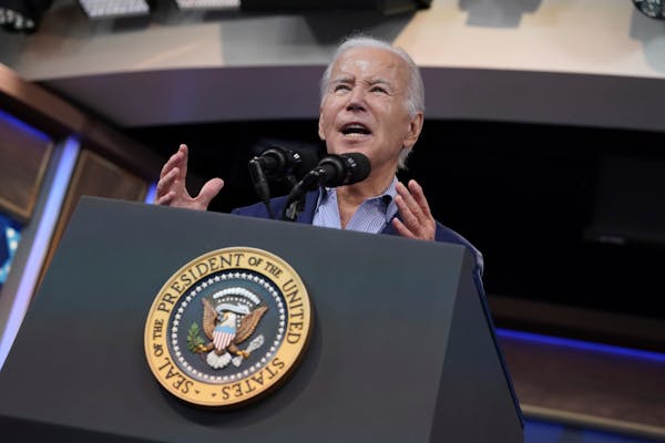 President Joe Biden speaks during an event with the National Education Association in the South Court Auditorium on the White House campus, Tuesday, J