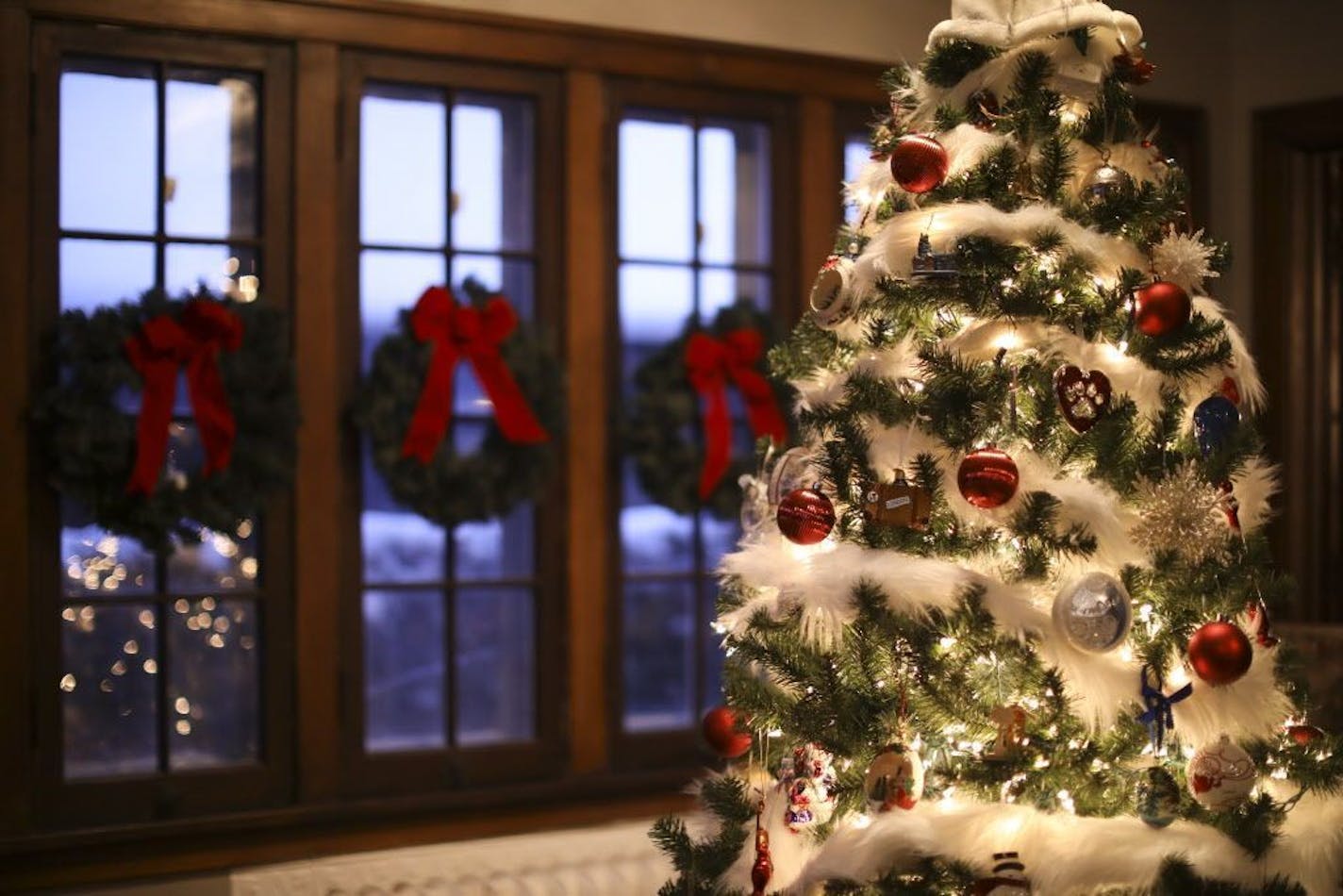 The Christmas tree is in study of Renee Carlisle's home.