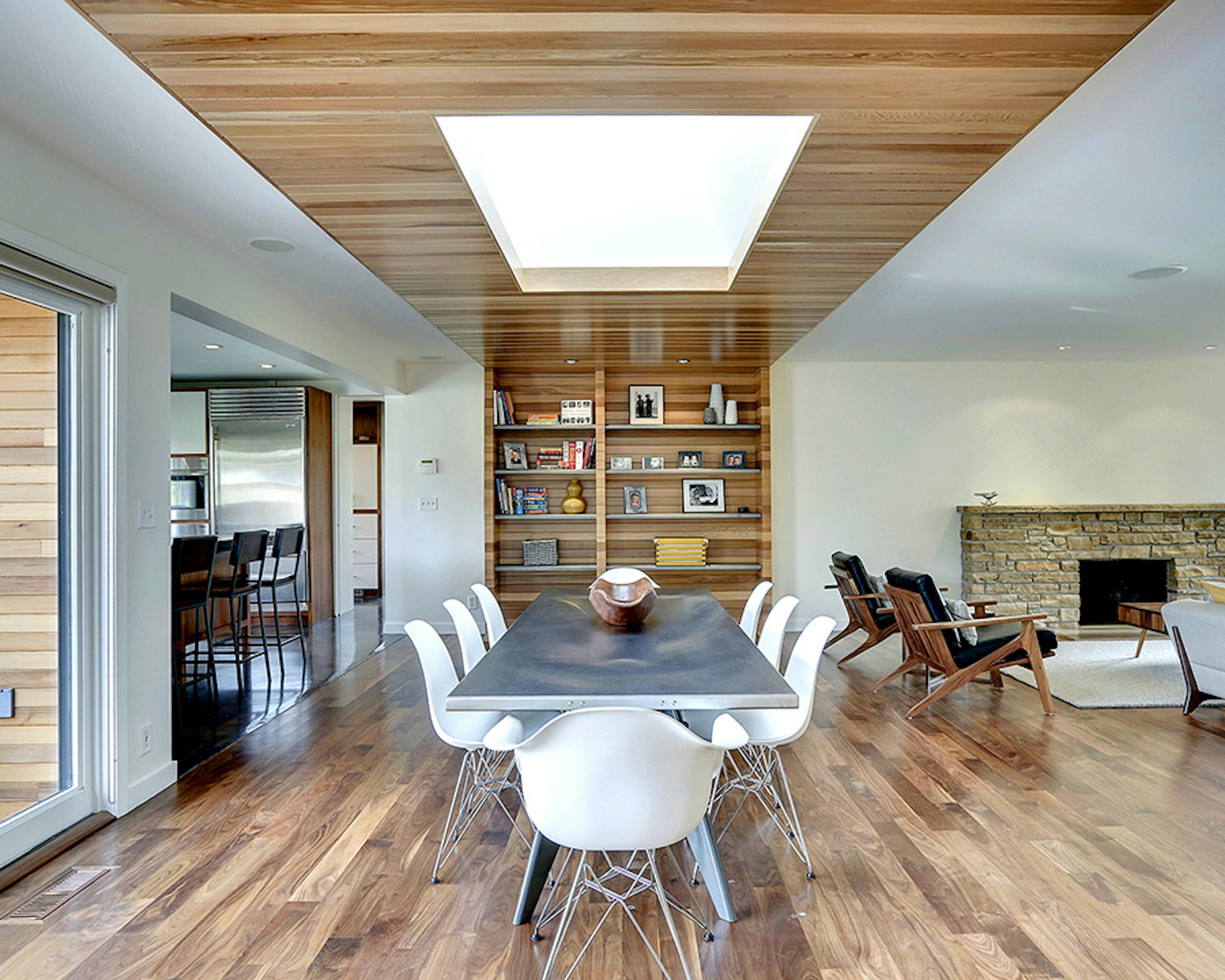 Basswood Ranch. A 1950s rambler was revived with open interiors and refreshed exterior by Peterssen/Keller Architecture.