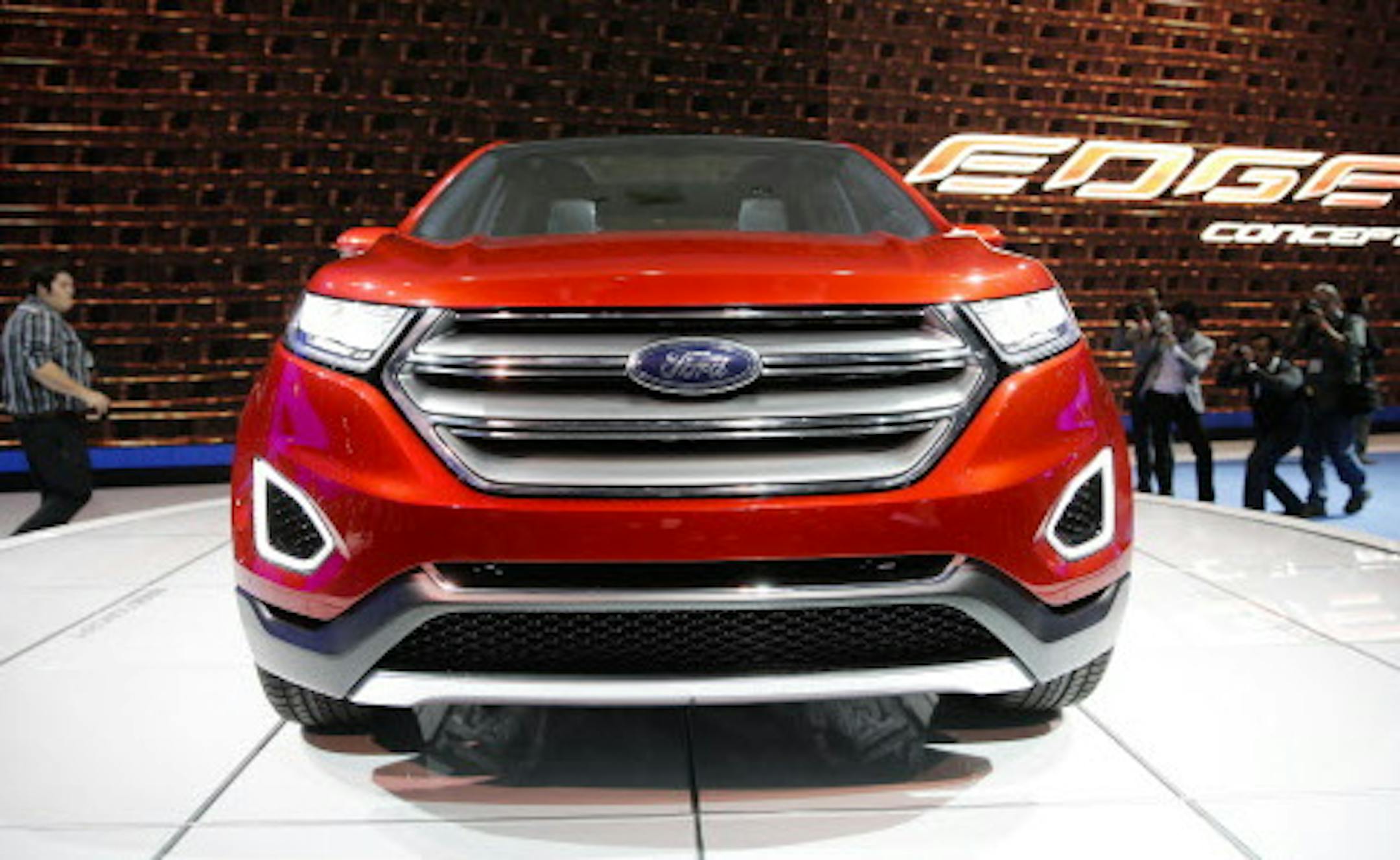 The new Ford Edge concept vehicle is introduced at the Los Angeles Auto Show on Wednesday, Nov. 20, 2013, in Los Angeles. (AP Photo/Jae C. Hong)