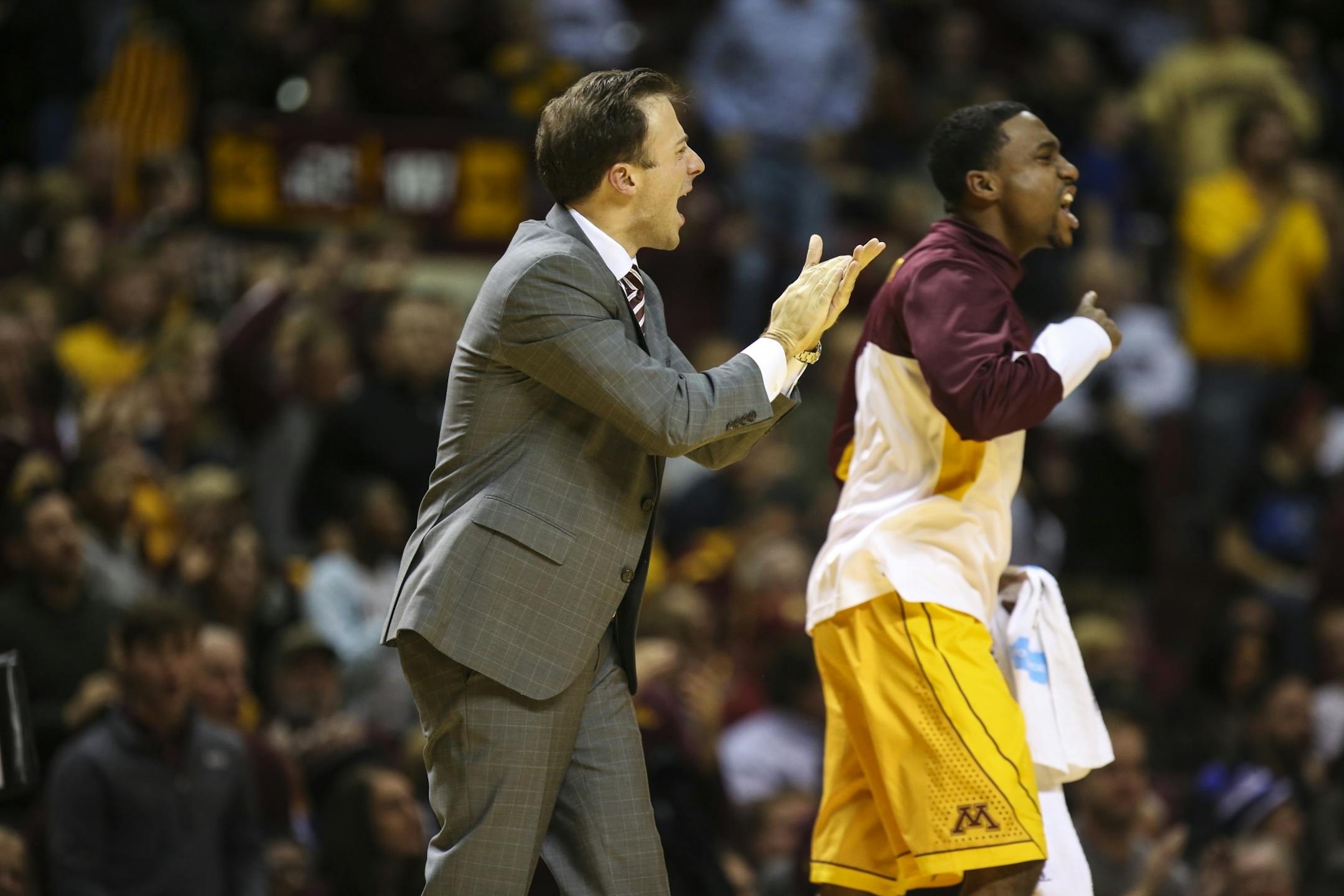 Gophers head coach Richard Pitino was frustrated during the second half.